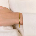 Oval Dome Bangle 18K Gold Plated