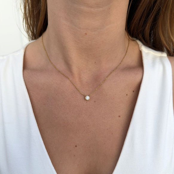 Floating Krystal Halskæde 18K Guldbelagt
