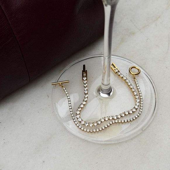 Tennis Krystal Armbånd 18K Guldbelagt 3mm