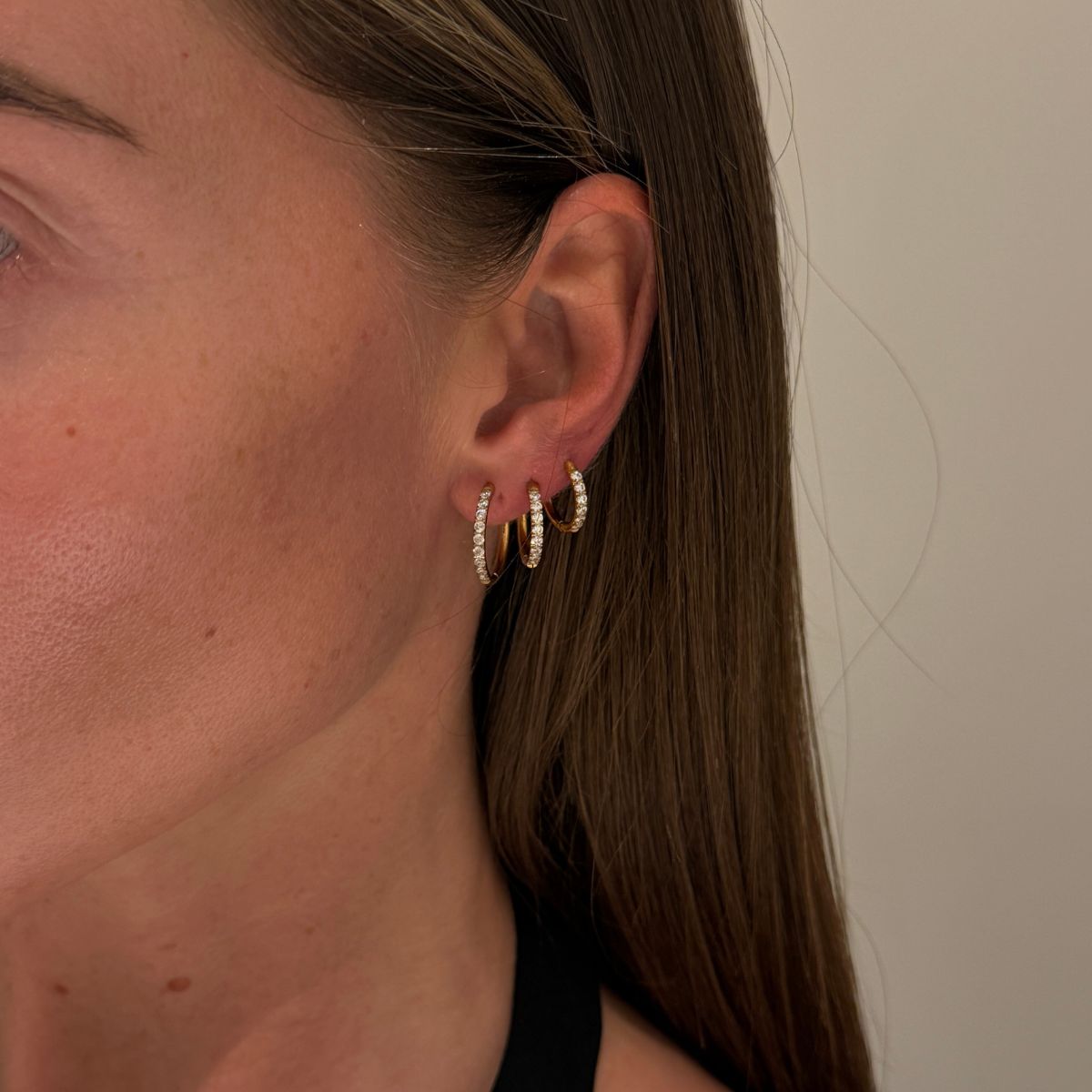 Classic Krystal Stud Øreringe Sølvfarvet 3mm