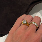 Crystal Band Ring 18K gold plated 6mm
