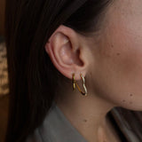 Heart Krystal Creoler 18K Guldbelagt Stor