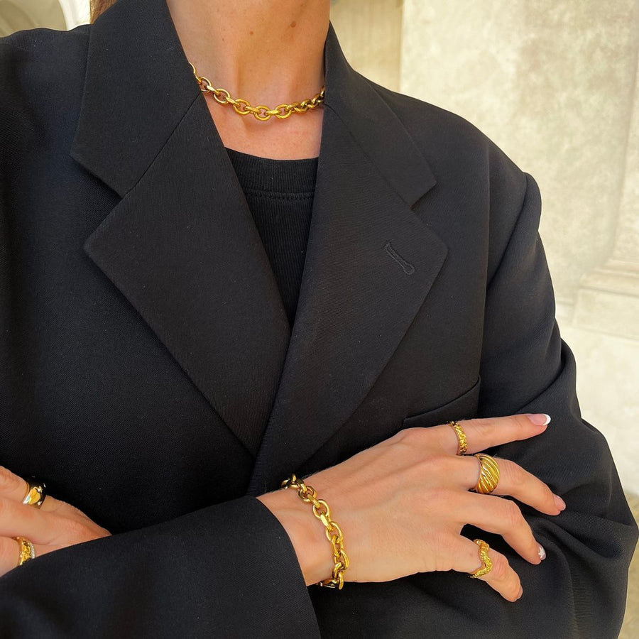 Camilla Krøyer Jewellery Anker Facet  Halskæde 18K Guldbelagt 8mm