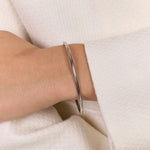 Oval Dome Bangle Silver