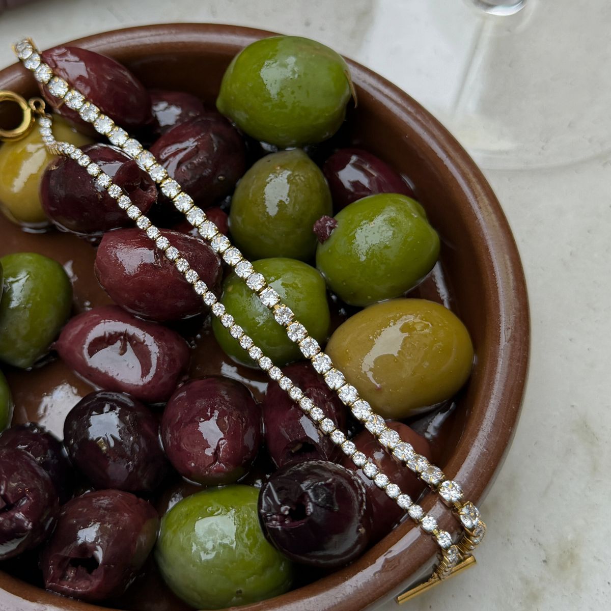 Tennis Krystal Armbånd 18K Guldbelagt 3mm