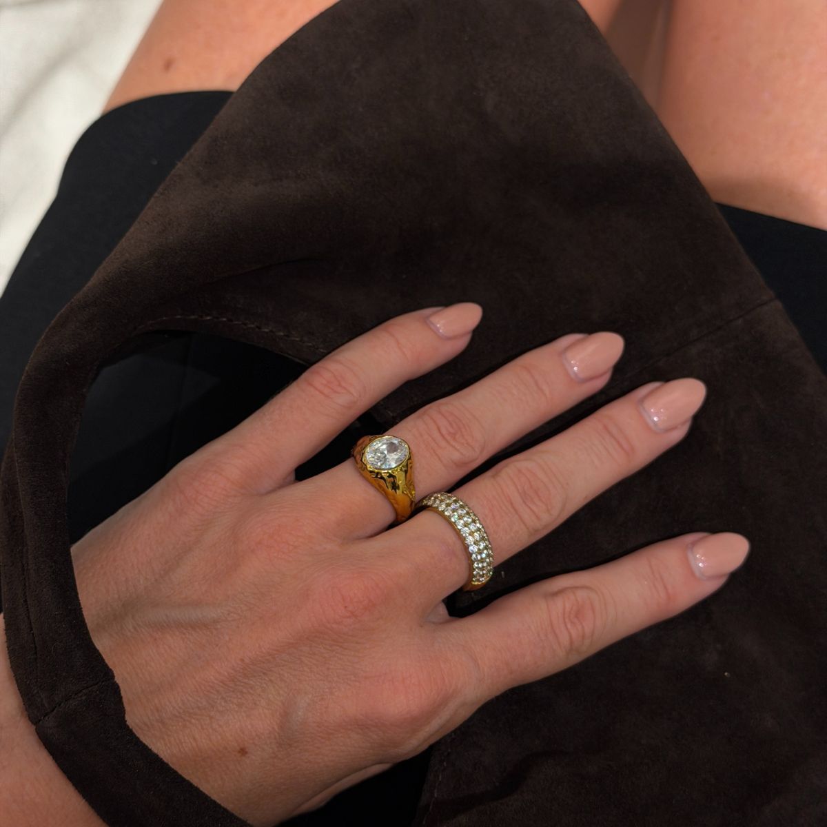 Crystal Band Ring 18K gold plated 6mm