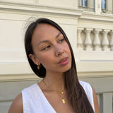 Heart Scoria Creoler 18K Guldbelagt Stor