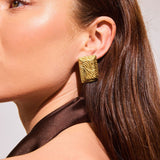 Wind Square Earrings 18K Gold Plated