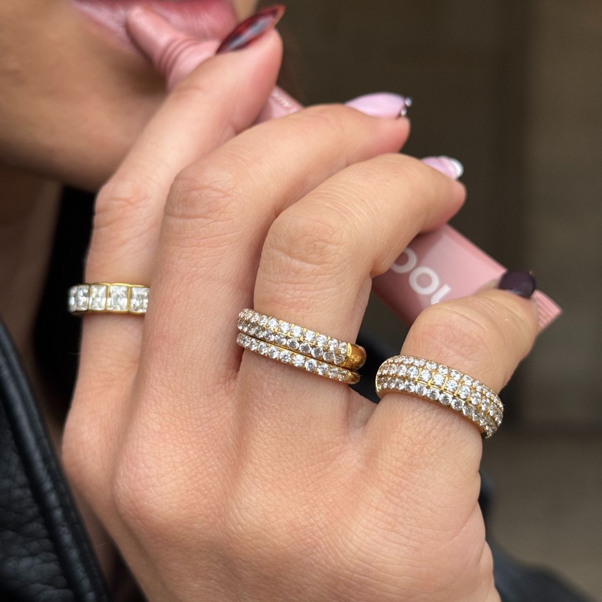 Krystal Band Ring 18K Guldbelagt 6mm