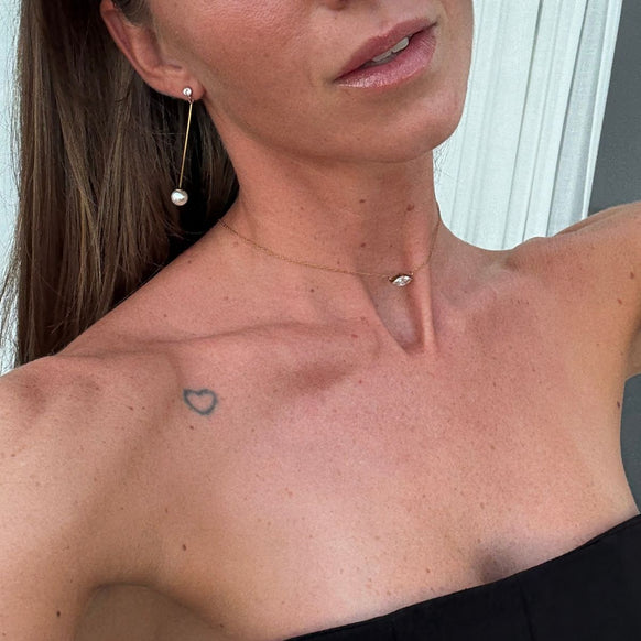 Floating Marquise Krystal Halskæde 18K Guldbelagt