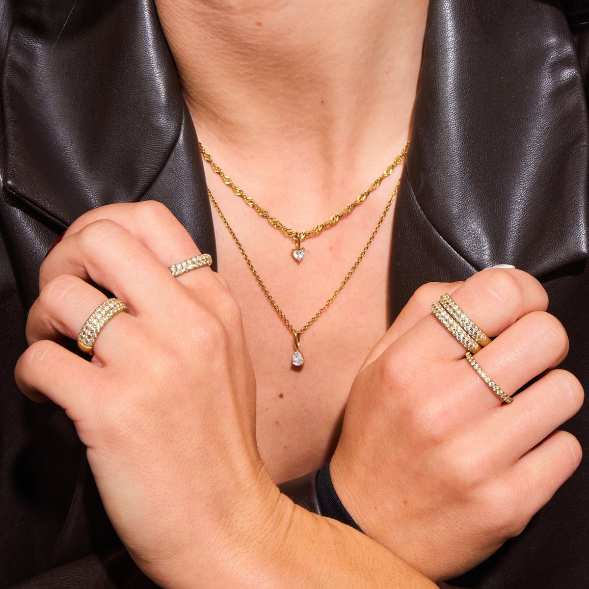 Krystal Band Ring 18K Guldbelagt 6mm