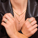 Crystal Band Ring 18K gold plated 2mm