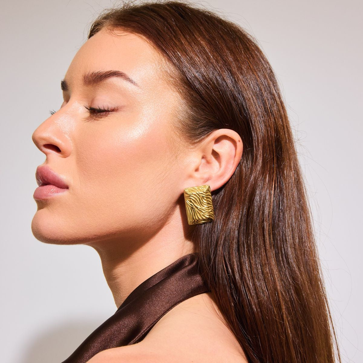 Wind Square Earrings 18K Gold Plated