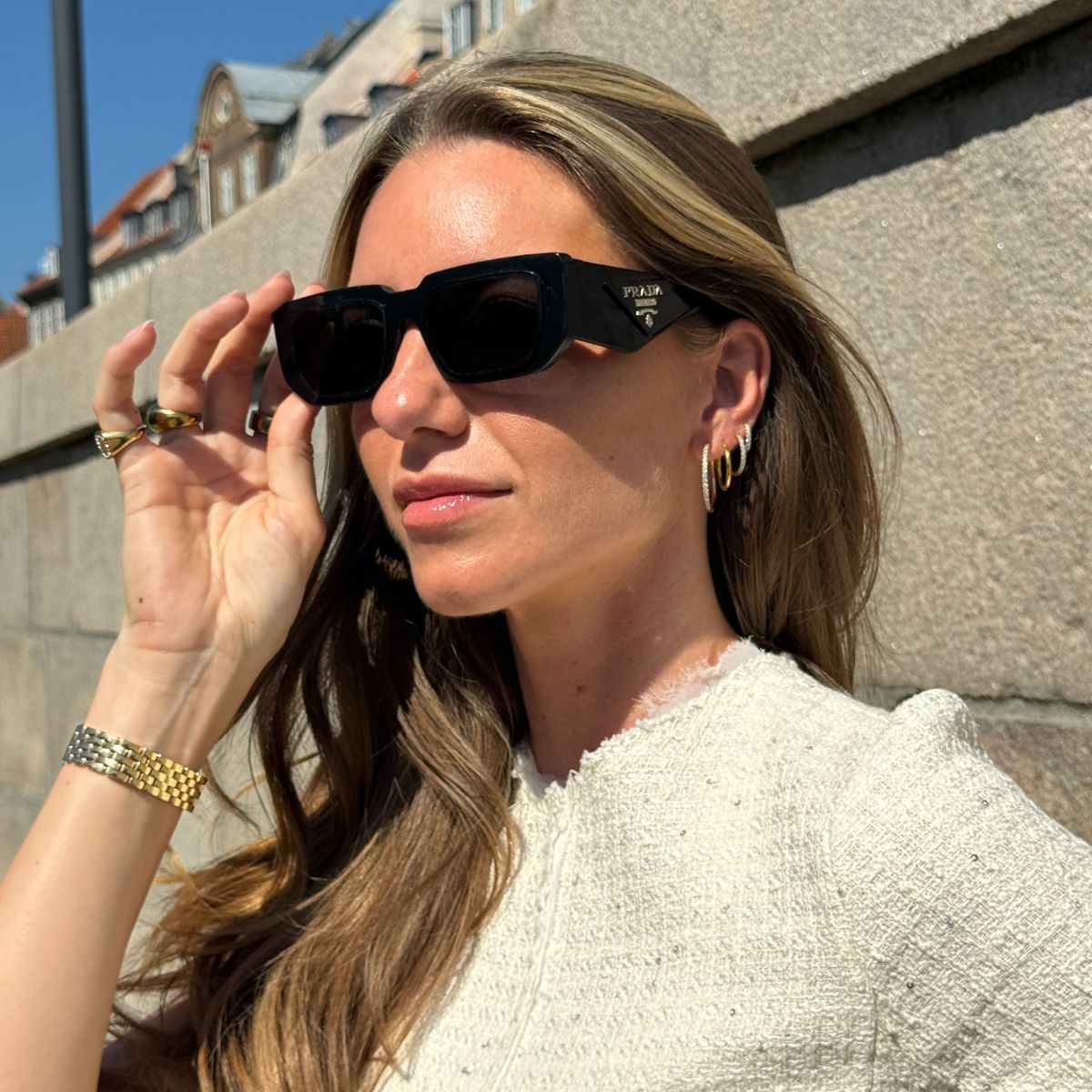 Camilla Krøyer Jewellery Classic Creoler 18K Guldbelagt 20mm med Classic Krystal Creoler 