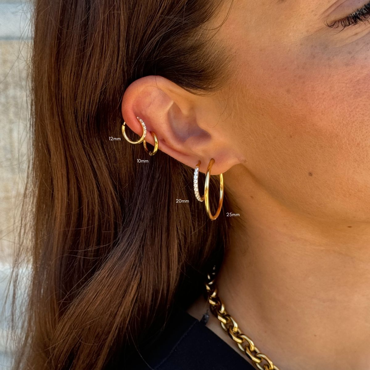 Camilla Krøyer Jewellery Classic Creoler 18K Guldbelagt 25mm med Classic Krystal