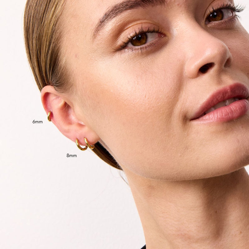 Classic Creoler 18K Guldbelagt Helix 6mm og 8mm