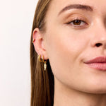 Classic Creoler 18K Guldbelagt Helix 6mm med Scoria