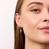 Classic Creoler 18K Guldbelagt Helix 6mm med Scoria