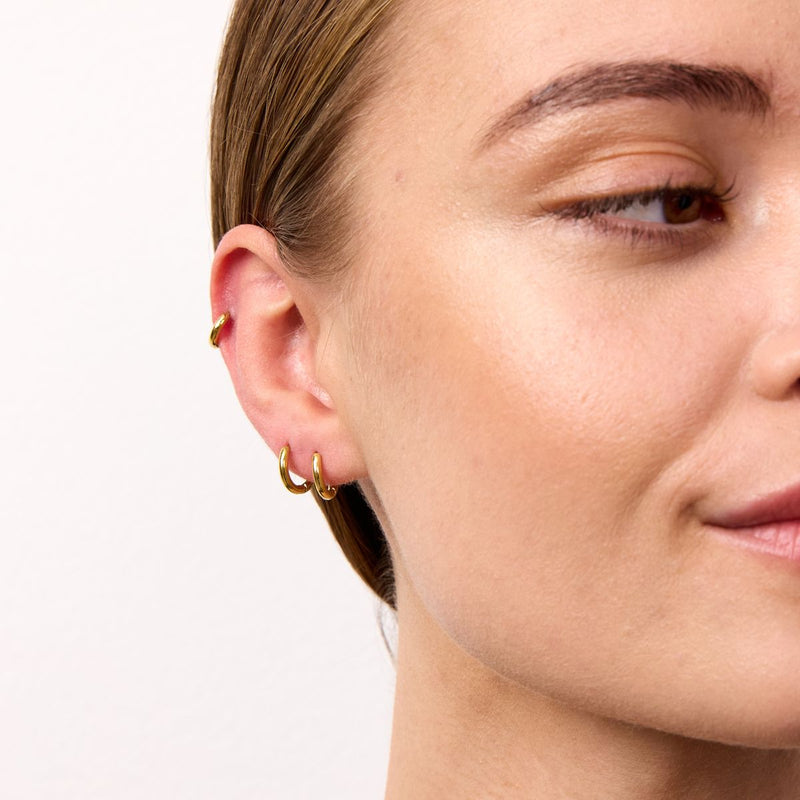 Classic Creoler 18K Guldbelagt Helix 6mm og 8mm