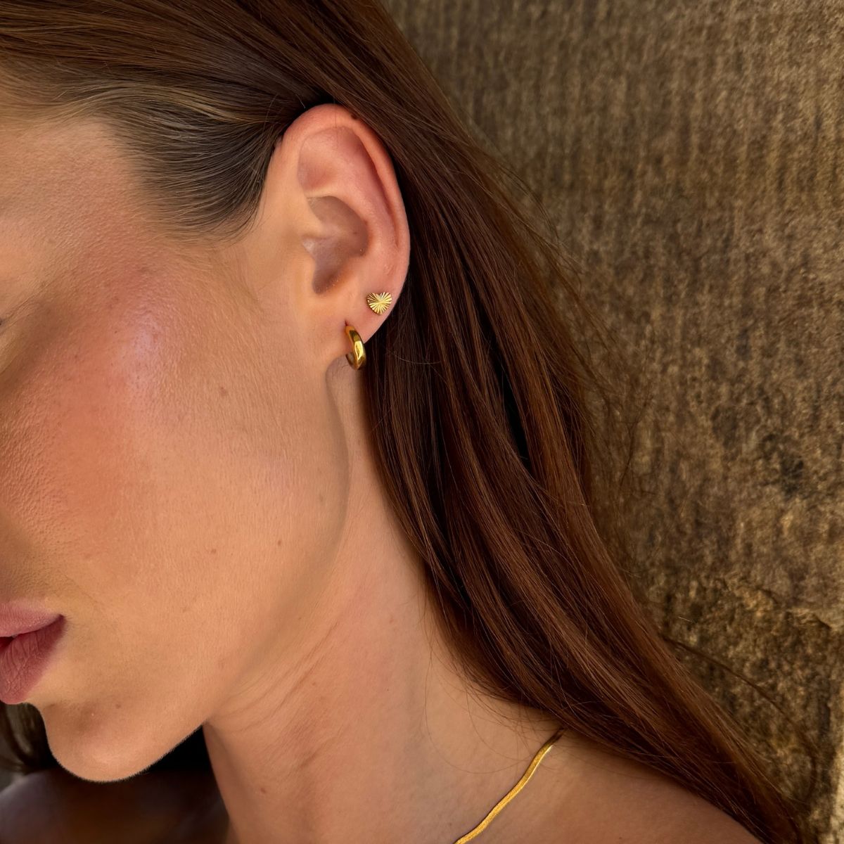 Sun Kiss Heart Stud Øreringe 18K Guldbelagt Camilla Krøyer Jewellery