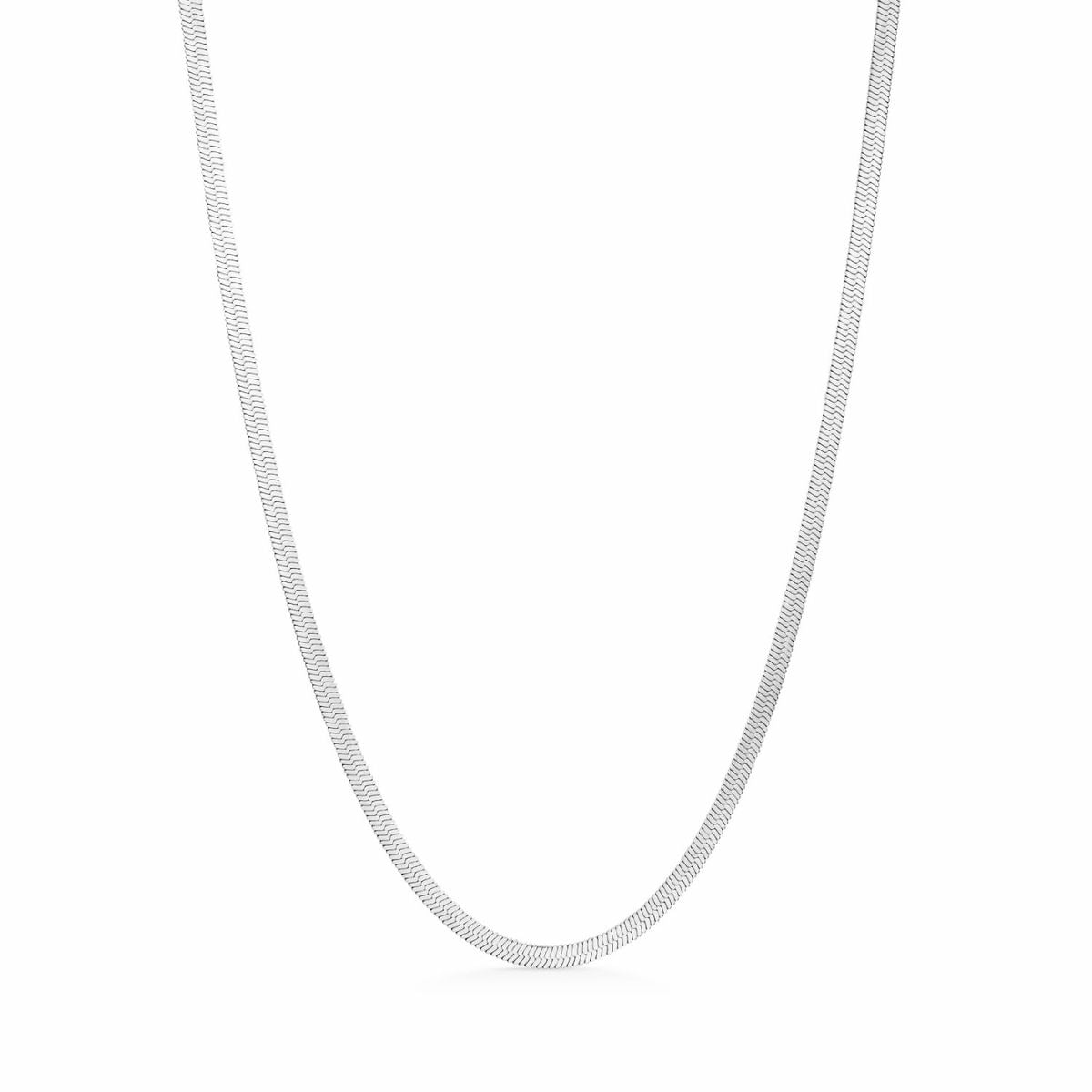 Flad Slangekæde 925 Sølvbelagt 4mm