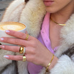 Flad Slange Armbaend 18K Guldbelagt 4mm Camilla Kroeyer Jewellery 16