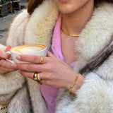 Flad Slange Armbaend 18K Guldbelagt 4mm Camilla Kroeyer Jewellery 18