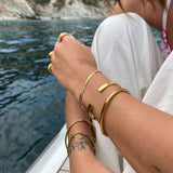 Flad Slange Armbaend 18K Guldbelagt 4mm Camilla Kroeyer Jewellery 09