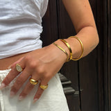 Flad Slange Armbaend 18K Guldbelagt 4mm Camilla Kroeyer Jewellery 11