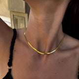 Flad Slangekæde 18K Guldbelagt 4mm Camilla Kroeyer Jewellery 08