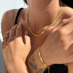 Flad Slangekæde 18K Guldbelagt 4mm Camilla Kroeyer Jewellery 09