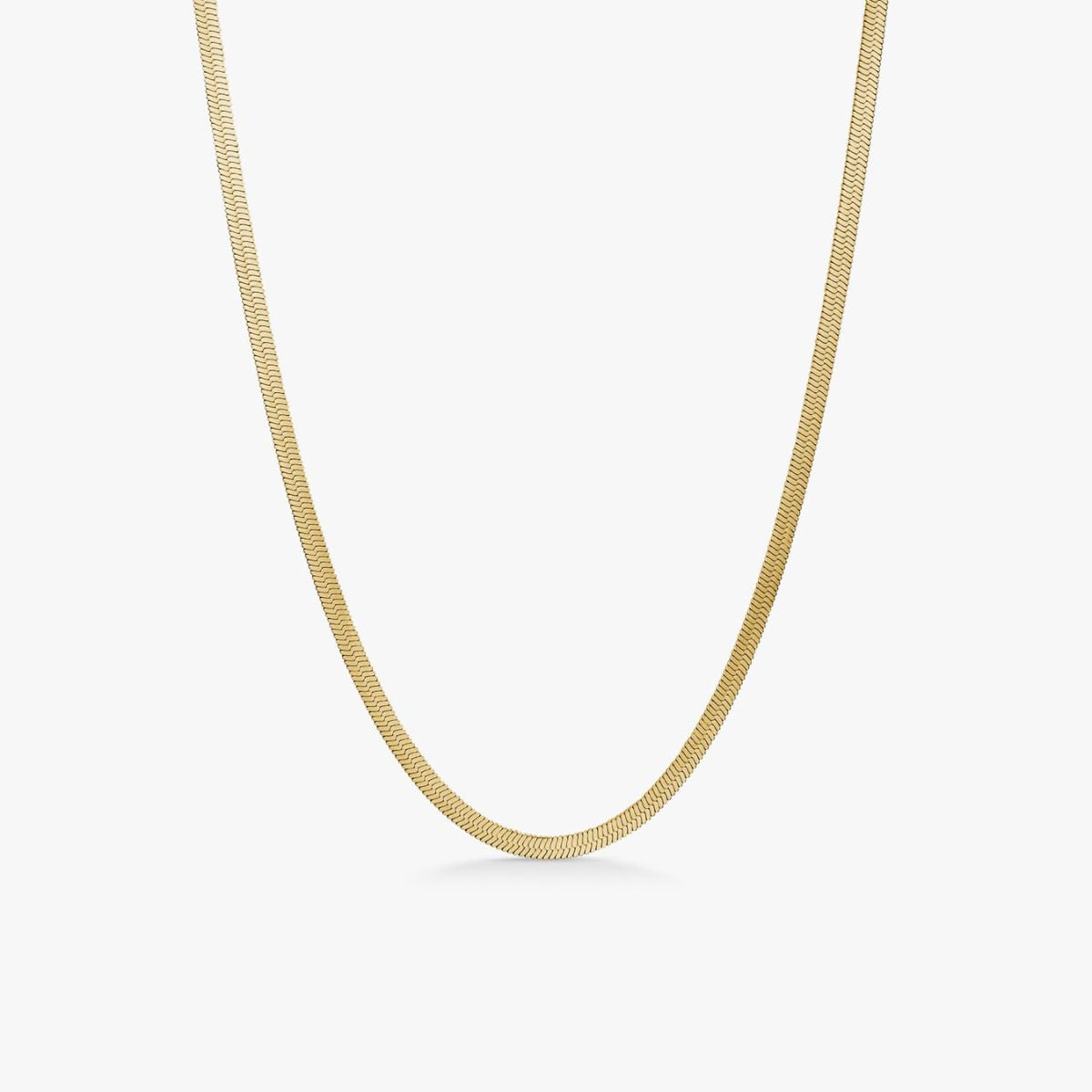 Flad Slangekæde 18K Guldbelagt 4mm Camilla Kroeyer Jewellery