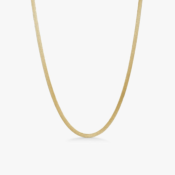 Flad Slangekæde 18K Guldbelagt 4mm Camilla Kroeyer Jewellery