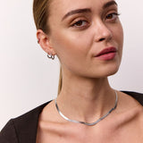 Flad Slangekaede Soelvfarvet 4mm Camilla Kroeyer Jewellery