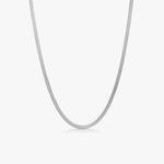 Flad Slangekaede Soelvfarvet 4mm Camilla Kroeyer Jewellery