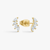 Wing Crystal Stud Earrings 18K Gold Plated