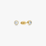 Classic Crystal Stud Earrings 18K Gold Plated 3mm