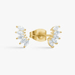 Glow Krystal Stud Øreringe 18K Guldbelagt