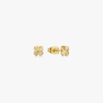 Sun Kiss Clover Stud Earrings 18K Gold Plated 