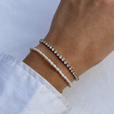 Tennis Krystal Armbånd Sølvfarvet 3mm