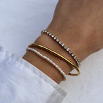 Oval Dome Bangle Lille 18K Guldbelagt