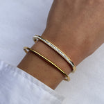 Oval Dome Bangle Lille 18K Guldbelagt