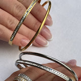 Oval Dome Bangle Lille 18K Guldbelagt