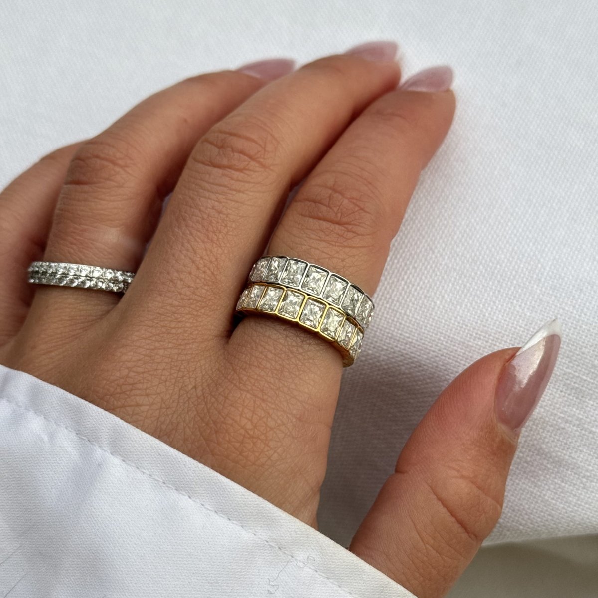 Eternity Krystal Ring Sølvfarvet