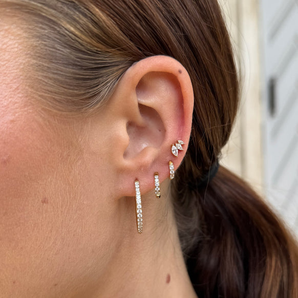 Trinity Krystal Stud Øreringe 18K Guldbelagt