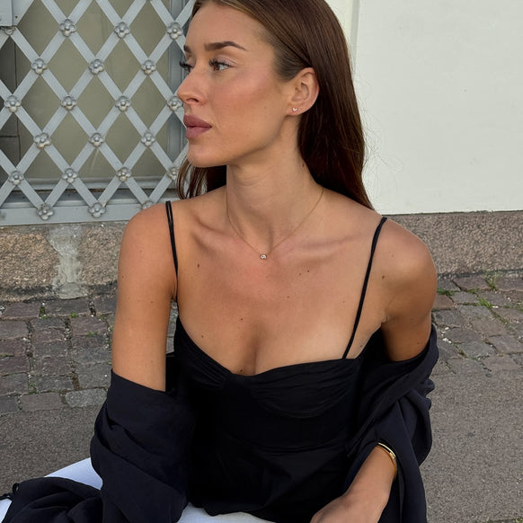 Floating Emerald Krystal Halskæde 18K Guldbelagt