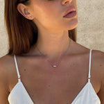 Floating Marquise Krystal Halskæde Sølvfarvet