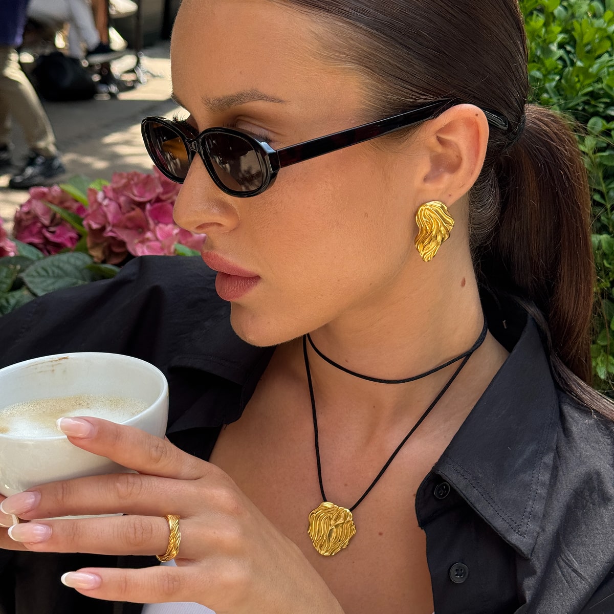 Ovale Hoops Sølvfarvet 20mm Lille