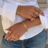 Crystal Bangle 18K Gold Plated 4mm