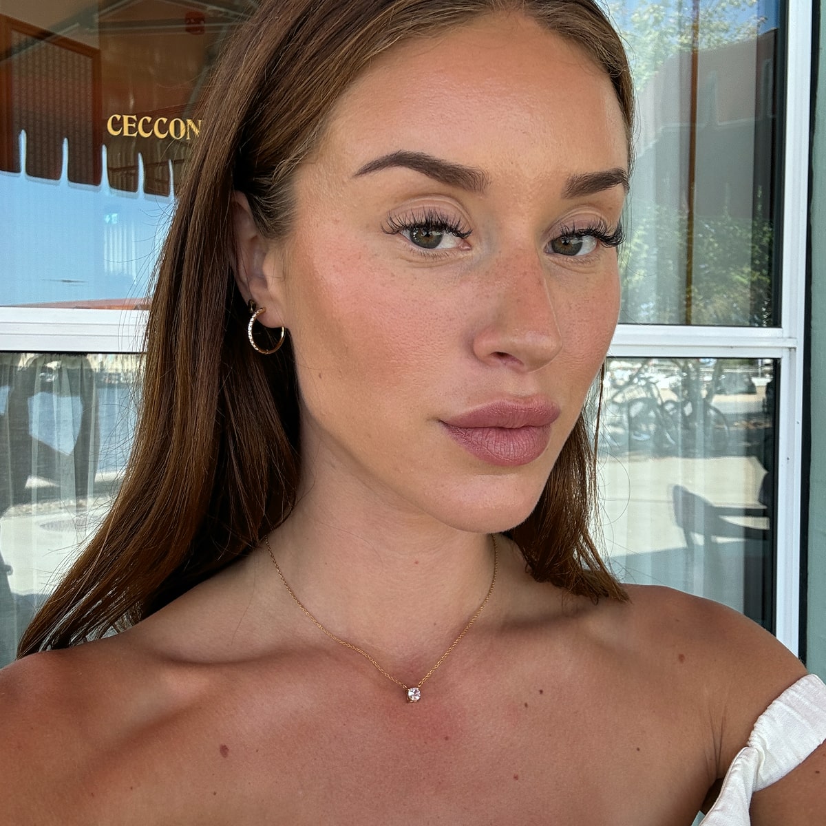 Floating Cushion Krystal Halskæde 18K Guldbelagt